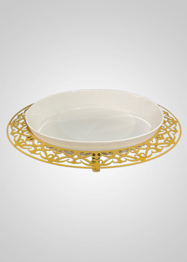 Serving Plate with Metal Holder