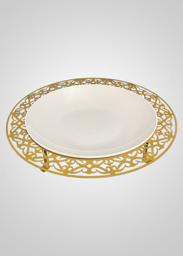 Serving Plate With Metal Holder