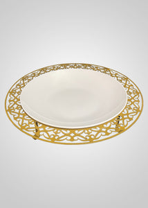 Serving Plate With Metal Holder