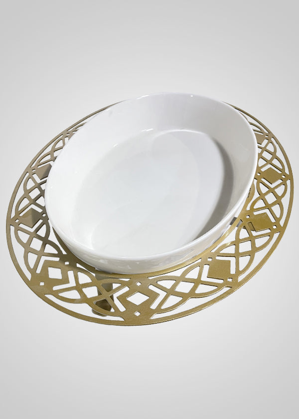 Serving Plate with Metal Holder