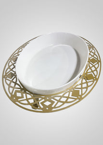 Serving Plate with Metal Holder