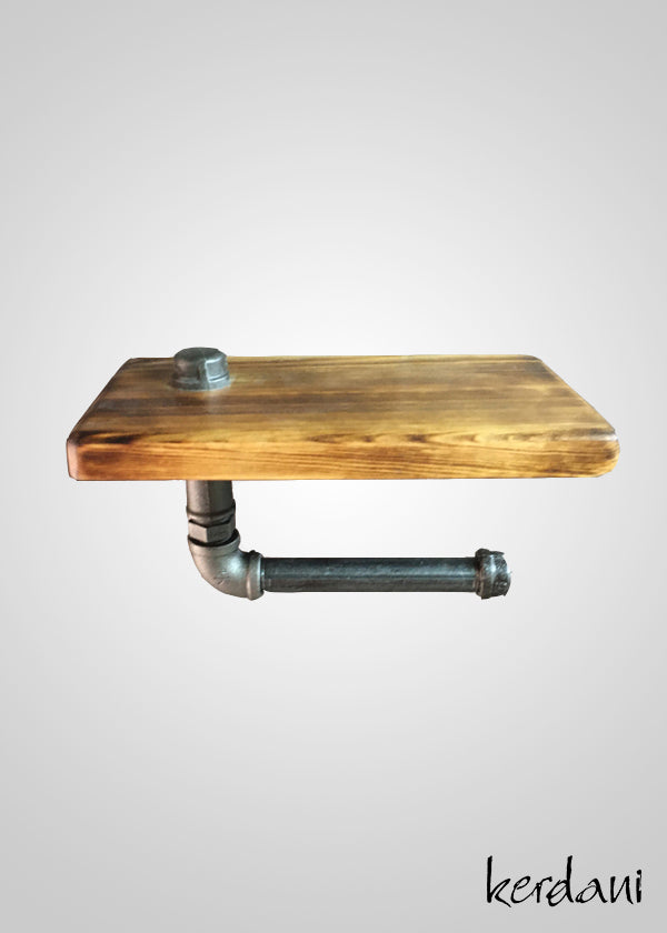 Industrial Toilet Roll Holder with a Shelf